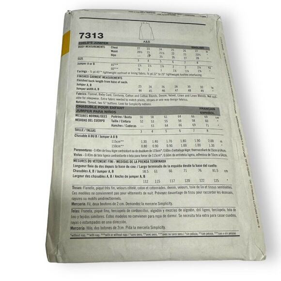 It's So Easy It's Simplicity For Kids Jumper 7313 Pattern Child's 3-8 Uncut FF - Picture 5 of 5